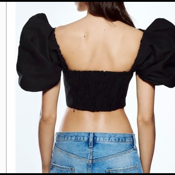 Zara 2022 statement draped sleeve bustier limited edition - Picture 3 of 3